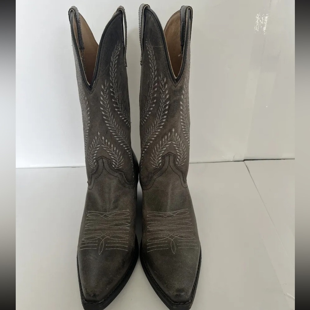 Sterling River Women's Gray Leather Cowboy Western Boots Size 7 Nashville - Picture 2 of 9